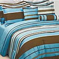 Microfiber Stripe Reversible Comforter Set