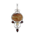 Mookaite, Garnet & Citrine Pendant (India)