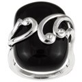 Sterling Silver Onyx Ring (Size 7)