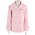Black Rivet Women's Pink Button-front Wool Peacoat