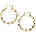14k Yellow Gold over Silver Twisted Hoop Earrings