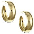 14k Gold over Silver Wedding Band Hoop Earrings