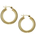 14k Yellow Gold over Silver Hoop Earrings