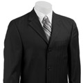 Claiborne Men's Black Herringbone Wool Suit