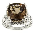Meredith Leigh Sterling Silver Smokey Quartz and Diamond Ring
