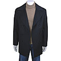 Mantoni Men's Black Double-breasted Peacoat