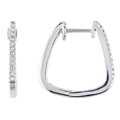14k White Gold 1/10ct Diamond Huggie Earrings