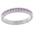 14k Gold Pink Sapphire & 1/6ct TW Diamond Ring