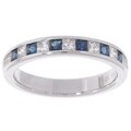 14k White Gold 1/4ct Diamond & Sapphire Ring