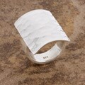 Sterling Silver Hammered Shield Ring (Mexico)