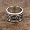 Sterling Silver Star of David Spinner Band (Mexico)