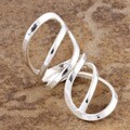 Sterling Silver Modern Mirror 'E' Ring (Mexico)