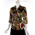 Unique Spectrum Women's Double Tie Satin Blouse