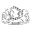 14k Gold .07ct TDW Diamond Interlocking Hearts Ring