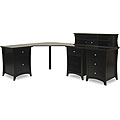 Metropolitan Corner Desk with Small Hutch and Three Cabinets