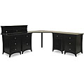 Metropolitan Corner Desk with Four Cabinets and Small Hutch
