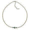 Sterling Silver 'Grace' Pearl and Turquoise Choker (Thailand)