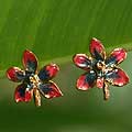 Goldplated 'Beauty in Blue' Orchid Earrings (Thailand)