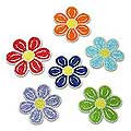 Set of 6 'Cheerful Daisies' Beaded Coasters (India)