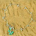 Sterling Silver Turquoise 'Be With Me' Anklet (India)