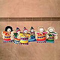 Set of 6 Cotton 'Angels of Happiness' Ornaments (Peru)