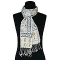 Silk and Cotton 'Floral Riddles' Batik Scarf (Indonesia)