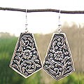 Sterling Silver 'Botanical India' Earrings (India)