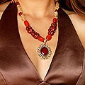 Sterling Silver 'Harmony' Carnelian and Citrine Necklace (India)