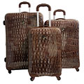 Heys USA Exotic Croc Print 3-piece Spinner Luggage Set