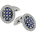 14k Gold 1/2ct Diamond and Sapphire Cuff Links