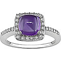 14k Gold 1/4ct TDW Diamond and Amethyst Ring