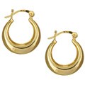 14k Yellow Gold over Silver Hoop Earrings