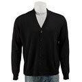 PYA Men's Italian Merino Wool Solid Button-front Cardigan Sweater