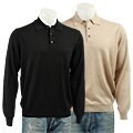 Toscano Men's Italian Wool Long-sleeve Collared Sweater
