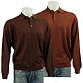 Toscano Men's Italian Wool Long-sleeve Collared Sweater