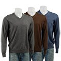 Toscano Men's Italian Wool Long-sleeve V-neck Sweater