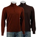 Toscano Men's Italian Merino Wool Zip-up Turtleneck Sweater