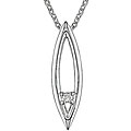 Sterling Silver Eye-shaped Diamond Pendant