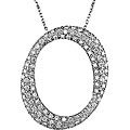 14k White Gold 1ct TDW Diamond 'O' Necklace (G-H-I, I1)