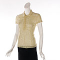 Piano Missy Lace and Ribbon Short-sleeve Blouse