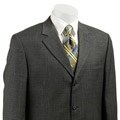 Bill Blass Men's Grey Windowpane Wool Suit
