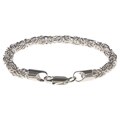 14k White Gold Overlay 7.5-inch Byzantine Bracelet