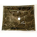 DeNovo Rustic Brown Rectangular Marble Vessel Sink