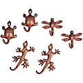 Copperplated Animal Wall Decor/ Hooks (Set of 6)