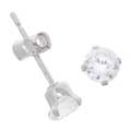 Sterling Silver CZ 4-mm Round Stud Earrings
