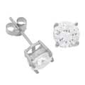 Sterling Silver CZ 7-mm Round Stud Earrings