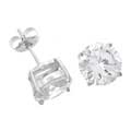 Sterling Silver CZ 9-mm Round Stud Earrings