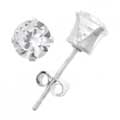 Sterling Silver CZ 5-mm Round Stud Earrings