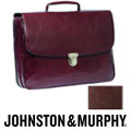 Johnston & Murphy Leather Slimline Flap Briefcase