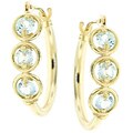 10k Yellow Gold Blue Topaz Earrings